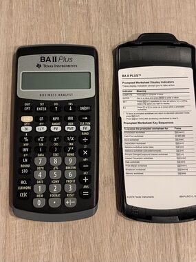 Texas Instruments BA II Plus Business Analyst Calculator w/ Cover Tested